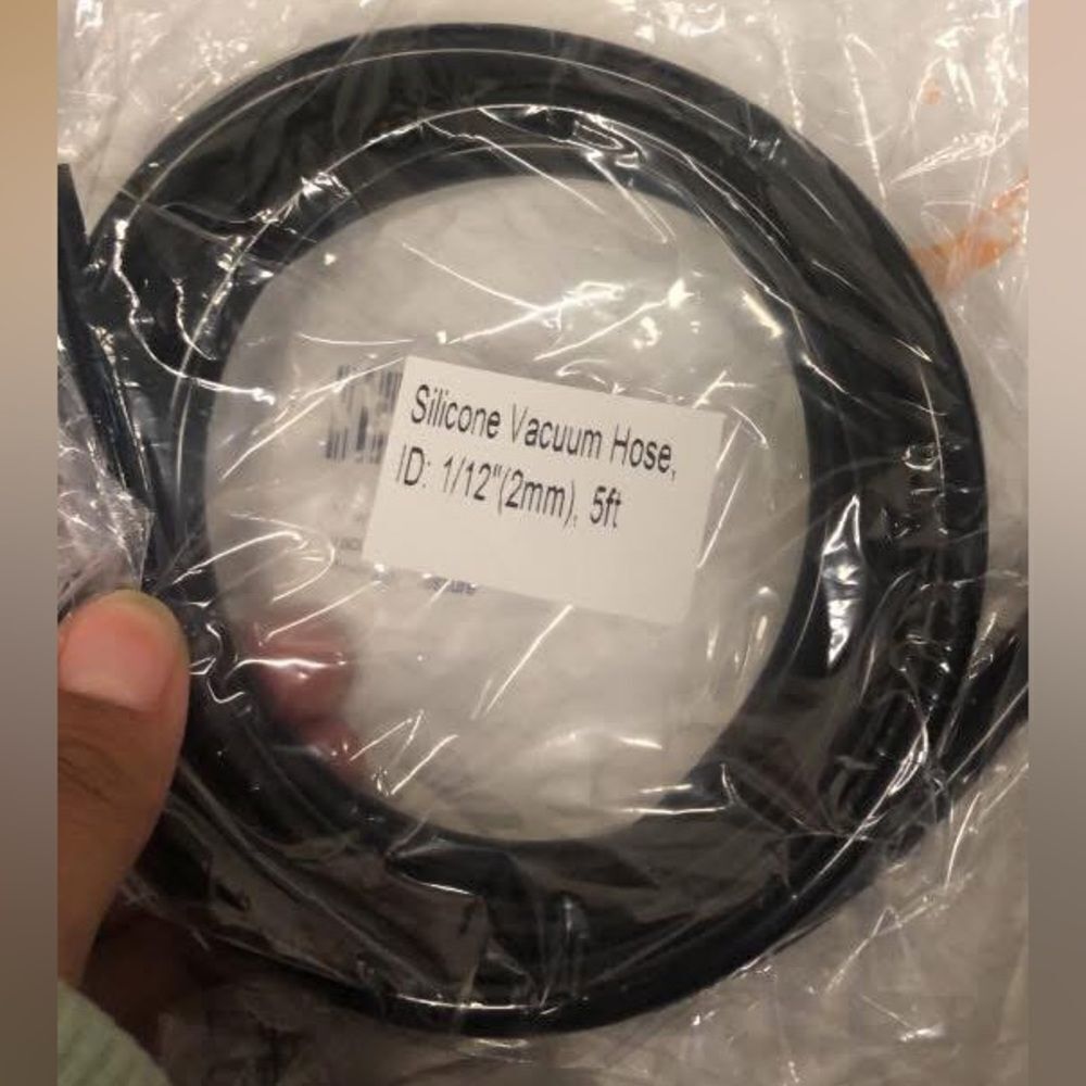 Black Silicone Vacuum Hose 1/12” (2mm) 5ft